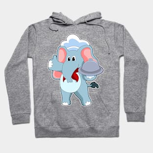 Elephant as Waiter with Platter Hoodie